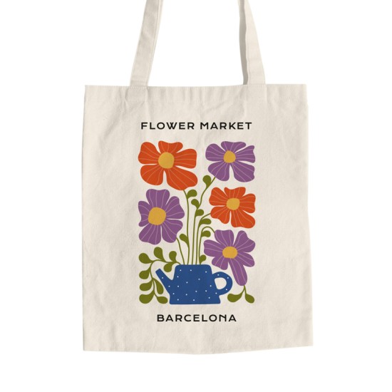 Flower Market Barcelona Tote Bag (Υφασμάτινη Τσάντα Αγοράς)